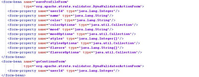 struts-config configuration file