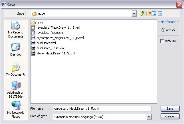 Saving as XMI 2.1 in MagicDraw 11.5